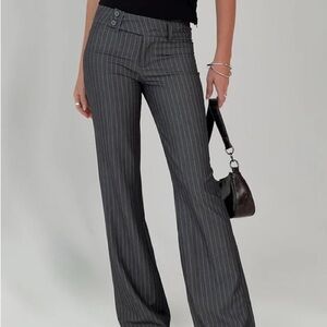 Princess Polly Charcoal Pinstripe Trousers
